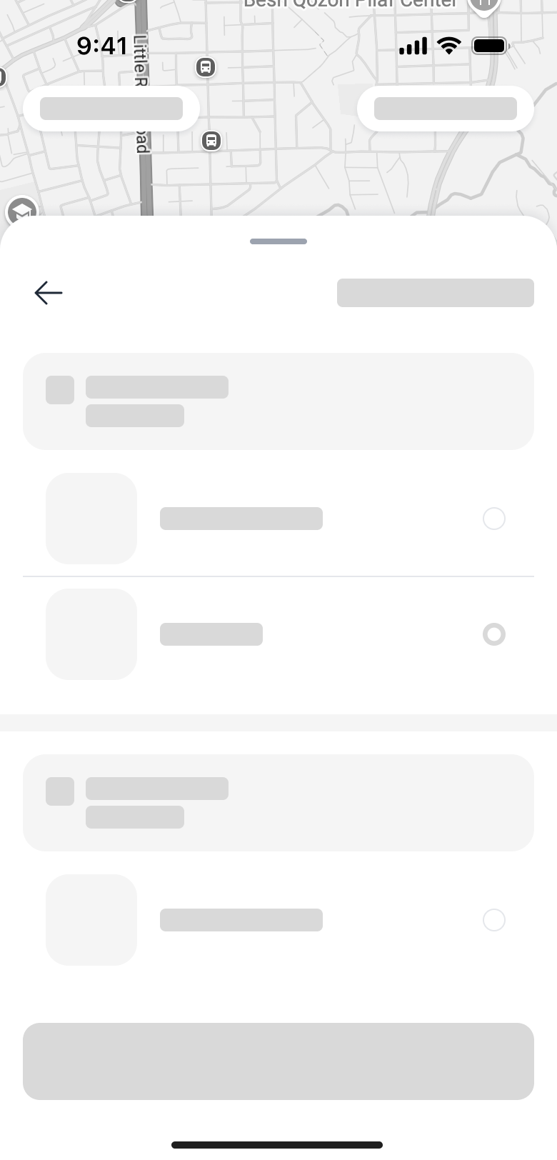 Pick a station wireframe